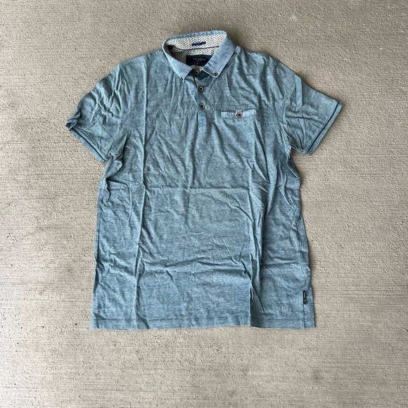 Ted Baker Other - Ted Baker Men's Green Micro Stripe Short Sleeve Polo Shirt Size 5 (L)